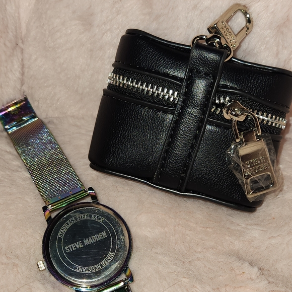 Steve Madden Black Wallet and Iridescent Watch Set - Picture 3 of 3